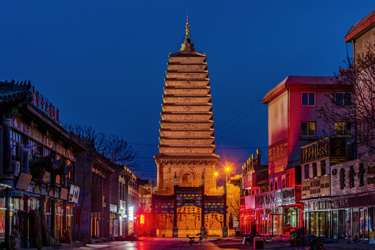 辽宁省朝阳市北塔夜景