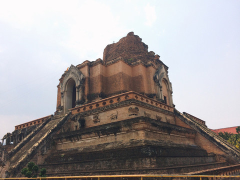 东南亚旅游泰国清迈契迪龙寺