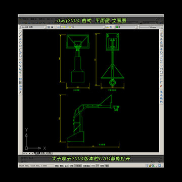 篮球架CAD平面图立面图
