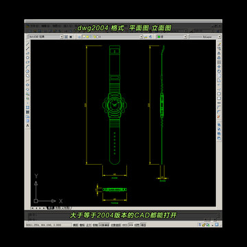 手表CAD平面图立面图
