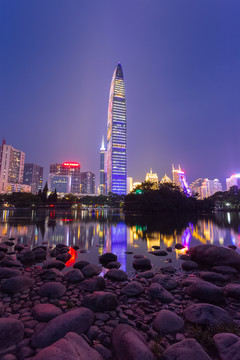 深圳地标京基100大厦夜景风光