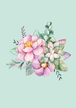 花草裝飾畫