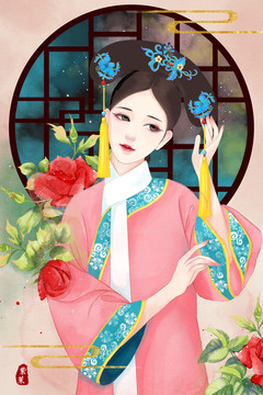 清宮美人插畫(huà)
