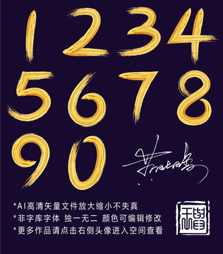 金色油漆數(shù)字