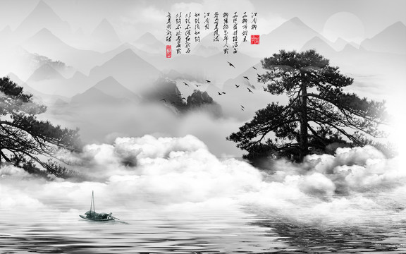 高清禪意山水云霧