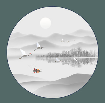 圓形山水畫