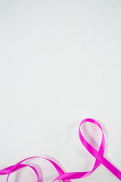 粉色乳腺癌意识丝带特写