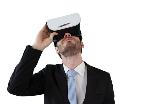 带VR眼镜的商人