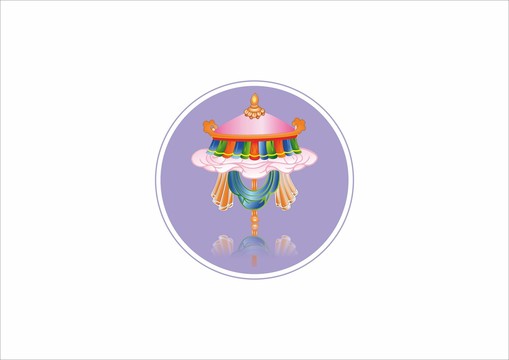 藏式花紋寶傘吉祥八寶