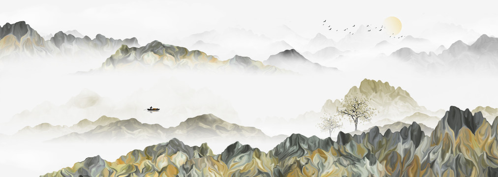 巨幅山水裝飾畫(huà)