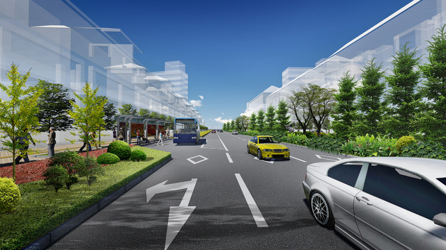 城市道路景觀效果圖