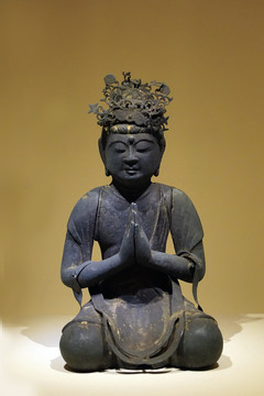 日本铜胎鎏金大势至菩萨坐像