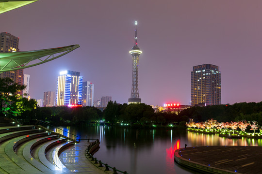 江苏常州武进电视塔夜景