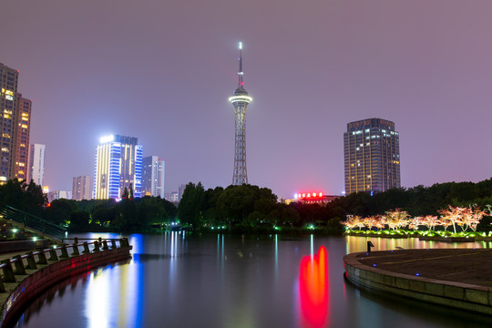 江苏常州武进电视塔夜景