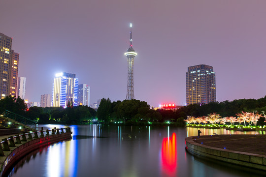 江苏常州武进电视塔夜景