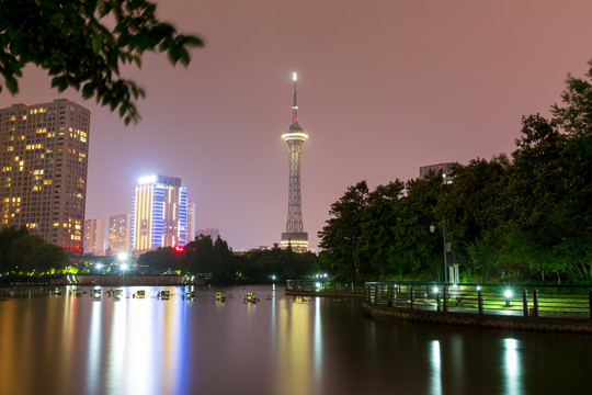 江苏常州武进电视塔夜景