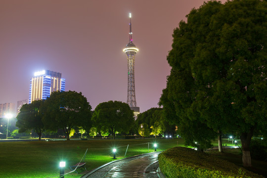 江苏常州武进电视塔夜景