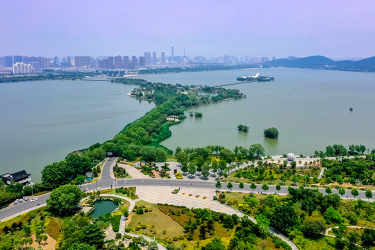 航拍徐州云龙湖风景