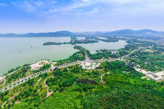 航拍徐州云龙湖风景