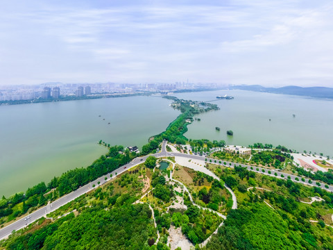 航拍徐州云龙湖风景