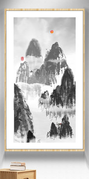 水墨遠(yuǎn)山