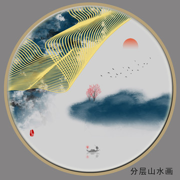 抽象線條裝飾畫