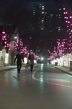 春节小区夜景