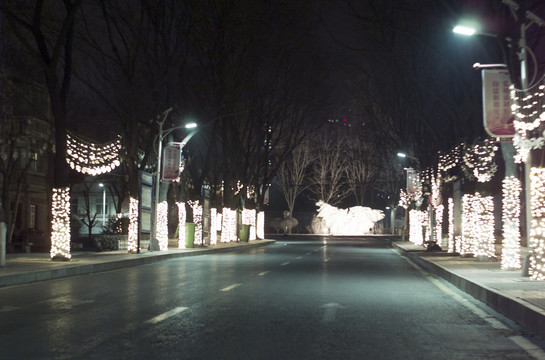 春节小区夜景