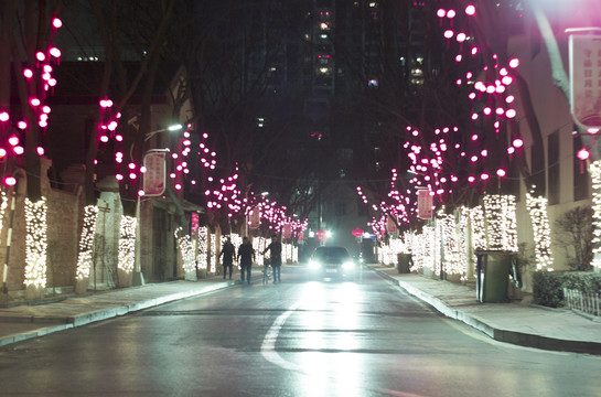 春节小区夜景