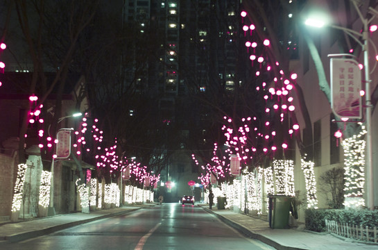 春节小区夜景