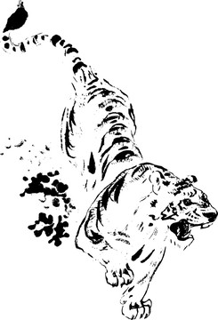虎虎有生氣矢量圖