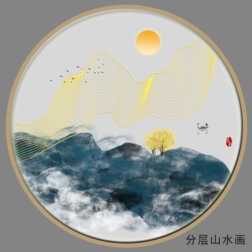 抽象線(xiàn)條裝飾畫(huà)