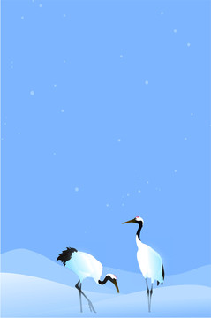 雪中丹頂鶴