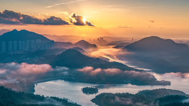 中山狮头山日出