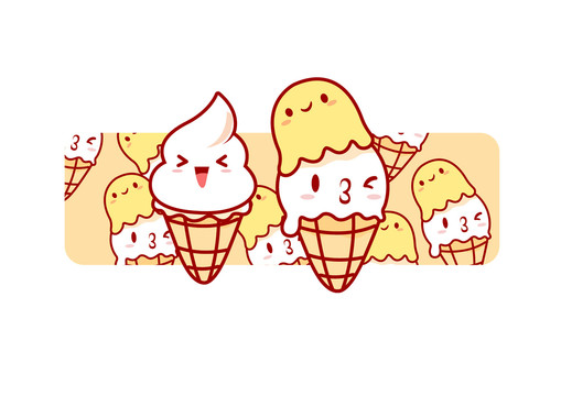 卡通冰淇淋动漫插图卡通图案