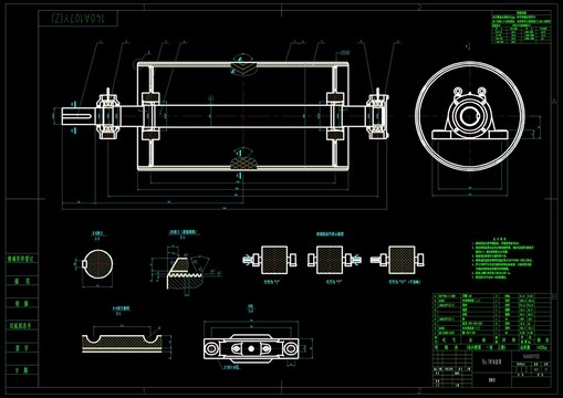 传动滚筒装配图图纸