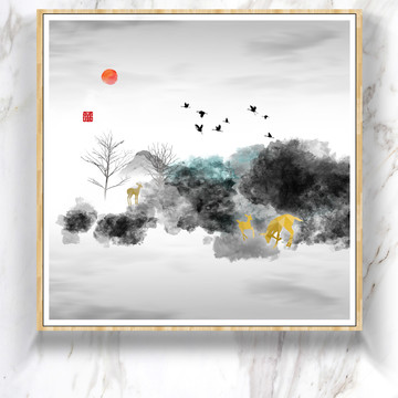抽象意境水墨畫(huà)