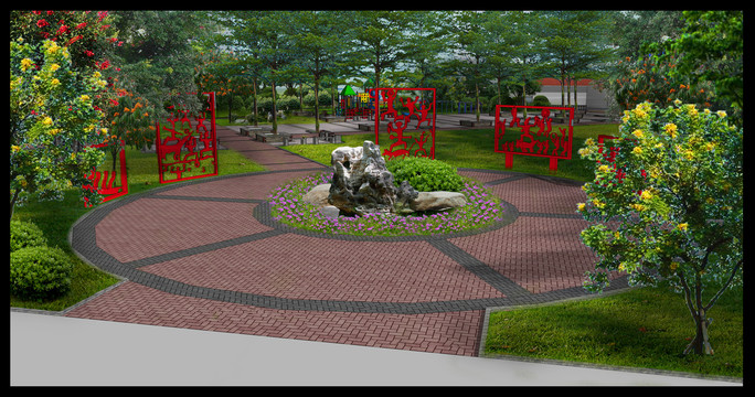 園林景觀公園一角