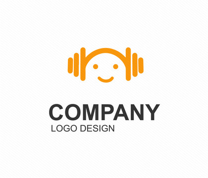健身啞鈴笑臉LOGO