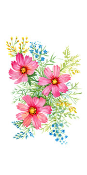 北欧水彩花卉