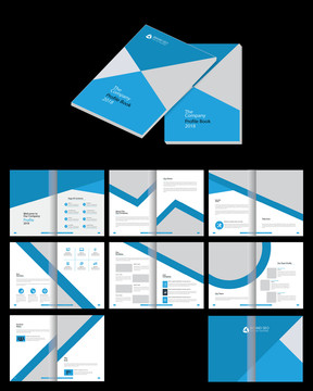 简洁时尚企业宣传画册ai模板