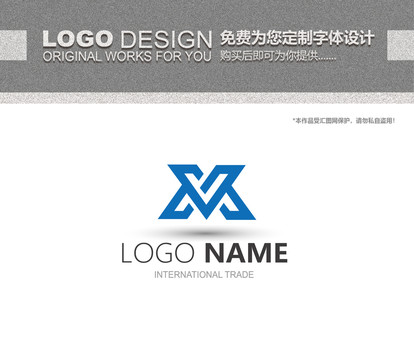 VM字母logo设计