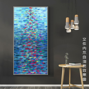 现代抽象油画玄关装饰画