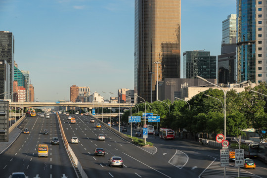 北京街景北京国贸桥