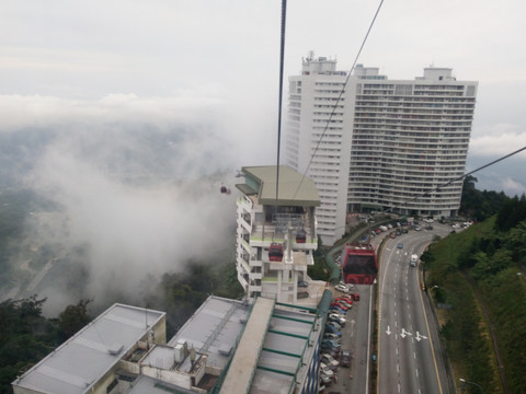 马来西亚建筑云顶旅游景区缆车