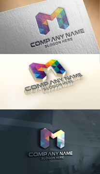 時尚M字母logo