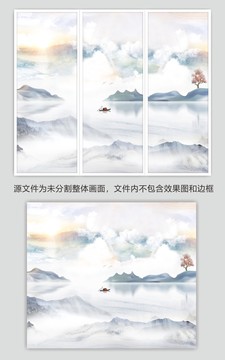 山水畫背景墻