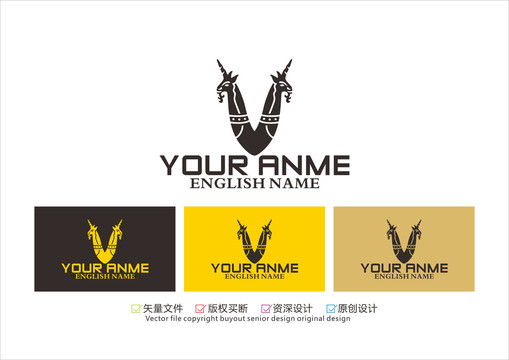 V字母圖騰logo