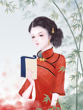 倚竹閱書