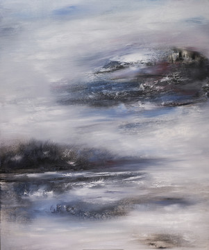 現(xiàn)代風(fēng)格抽象藝術(shù)油畫(huà)雪湖